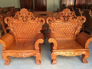 Bộ Bàn Ghế Hoàng Gia Mặt Liền của Đồ Gỗ Phạm Gia