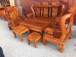 Bộ Bàn Ghế Trạm Voi của Đồ Gỗ Phạm Gia
