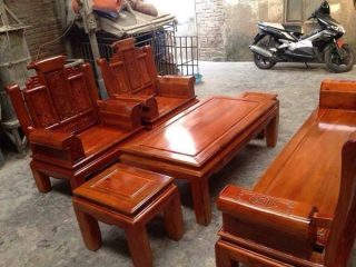 Bộ Bàn Ghế Âu Á Cuốn Thư Gỗ Tràm của Đồ Gỗ Phạm Gia