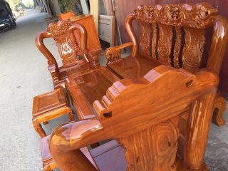 Bộ Bàn Ghế Trạm Voi của Đồ Gỗ Phạm Gia