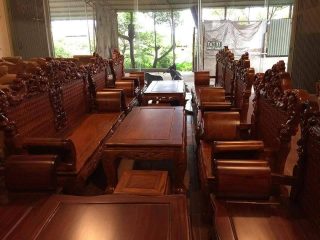 Bàn Ghế Hoàng Gia gỗ hương đá của Đồ Gỗ Phạm Gia