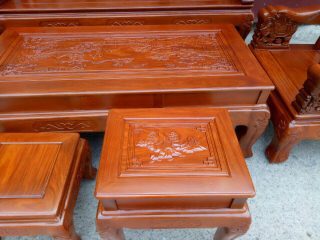Bộ Bàn Ghế Quốc Voi Gỗ Hương Đá của Đồ Gỗ Phạm Gia