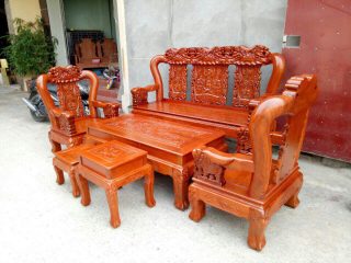 Bộ Bàn Ghế Quốc Voi Gỗ Hương Đá của Đồ Gỗ Phạm Gia