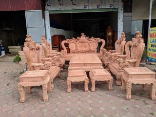 Bộ Bàn Ghế Nghê Bảo Đỉnh Hương Đá của Đồ Gỗ Phạm Gia