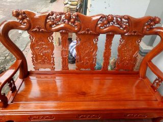 Bộ Bàn Ghế Trạm Đào Gỗ Lim của Đồ Gỗ Phạm Gia