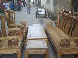 Bộ Bàn Ghế Giả Cổ Trạm Đào của Đồ Gỗ Phạm Gia