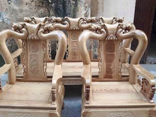 Bộ Bàn Ghế Giả Cổ Trạm Đào của Đồ Gỗ Phạm Gia