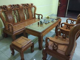 Bộ Bàn Ghế Giả Cổ Trạm Quốc Đào của Đồ Gỗ Phạm Gia