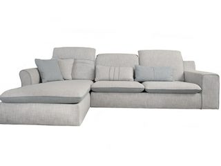 Sofa Cico Góc Phải Vải Xám Xanh của Đồ Gỗ Phạm Gia