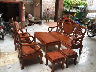 Bộ Bàn Ghế Giả Cổ Kiểu Guột của Đồ Gỗ Phạm Gia