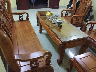 Bộ Bàn Ghế Giả Cổ Trạm Quốc Đào của Đồ Gỗ Phạm Gia