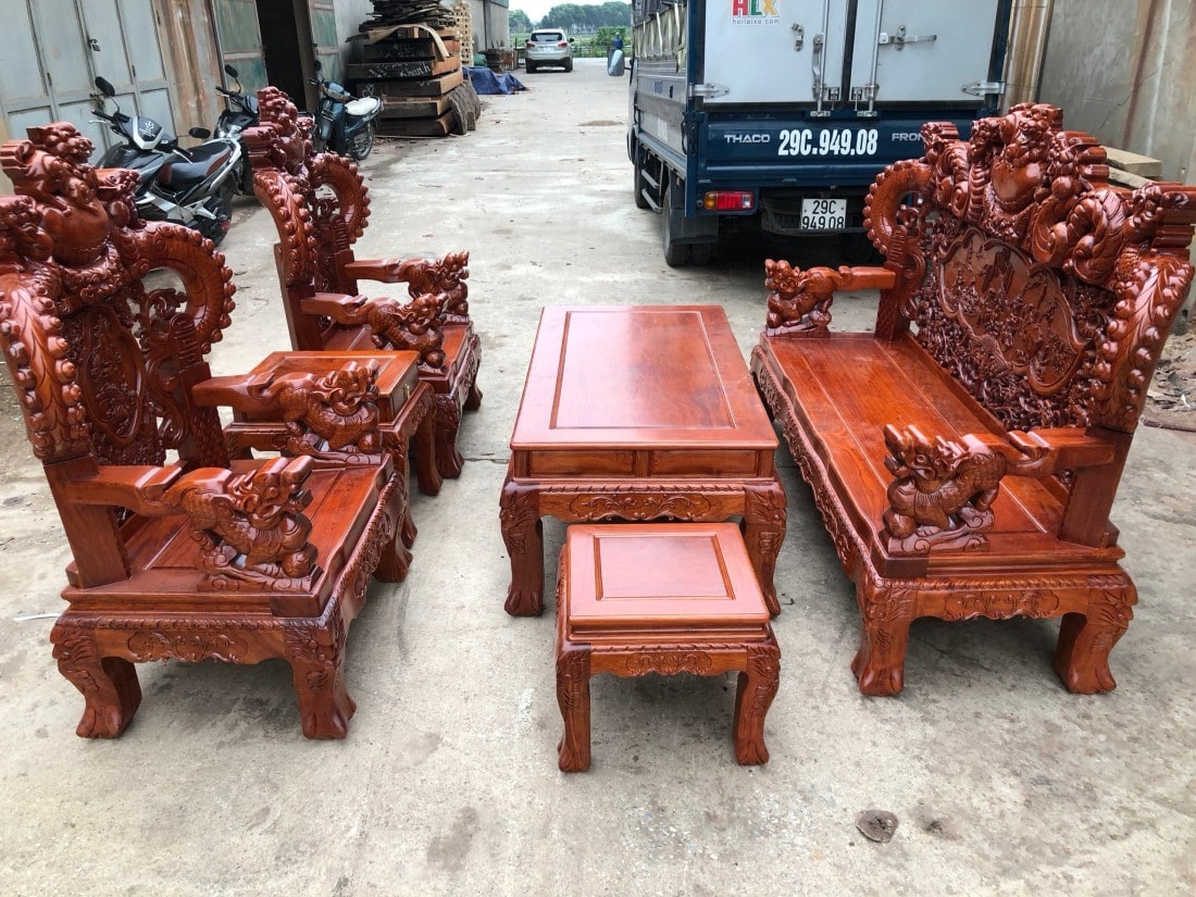 Bộ Bàn Ghế Rồng Khuỳnh của Đồ Gỗ Phạm Gia