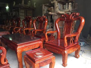 Bàn Ghế Minh Đào Gỗ Xà Cừ của Đồ Gỗ Phạm Gia