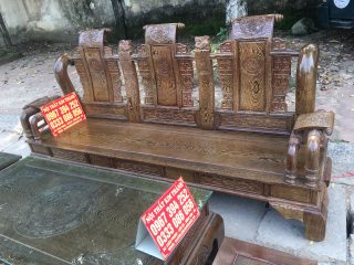 Bàn Ghế Tần Thủy Hoàng 6 món gỗ mun đuôi công của Đồ Gỗ Phạm Gia