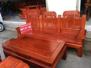 Bộ bàn ghế Âu Á chương voi 6 món gỗ hương đá vân siêu đẹp có màu sắc đẹp mắt