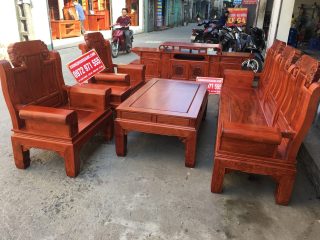Kiểu dáng sang trọng, cổ điển của Bộ bàn ghế Âu Á chương voi 6 món gỗ hương đá vân siêu đẹp