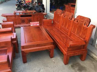 Chất liệu gỗ hương vân của Bộ bàn ghế Âu Á chương voi 6 món gỗ hương đá vân siêu đẹp