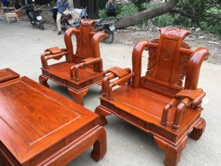 Bàn và ghế bộ Tần Thủy Hoàng gỗ hương vân