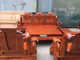 Bàn ghế Tần Thủy Hoàng gỗ hương vân hoàn thiện