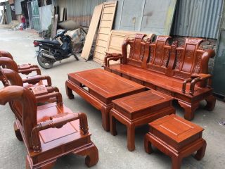 Bộ bàn ghế tay cột 12 6 món Tần Thủy Hoàng cao cấp