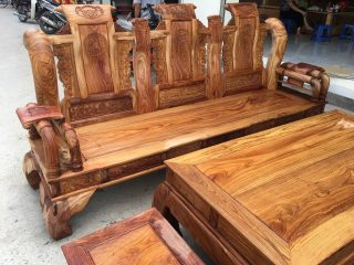 Chất gỗ của Bộ bàn ghế gỗ hương vân tay cột 14 bộ 6 món Tần Thủy Hoàng