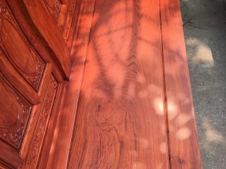 Bộ bàn ghế Âu Á 6 món tay hộp gỗ hương đá chương cuốn thư (Chú Thái, Hà Tĩnh)