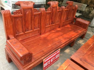 Bộ bàn ghế Âu Á 6 món tay hộp gỗ hương đá chương cuốn thư (Chú Thái, Hà Tĩnh)