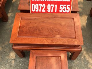 Bộ bàn ghế Âu Á 6 món tay hộp gỗ hương đá chương cuốn thư (Chú Thái, Hà Tĩnh)