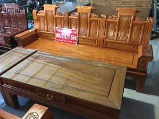 Bộ bàn ghế Âu Á hộp gỗ gõ đỏ chương cuốn thư chương đục Phúc Lộc Thọ