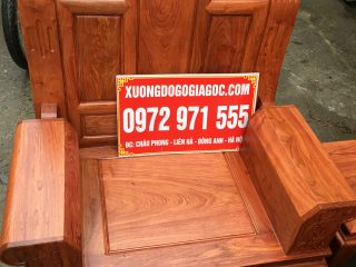 Bộ bàn ghế Âu Á hộp gỗ hương đá chương cuốn thư 6 món (Anh Hải, Hà Nội)