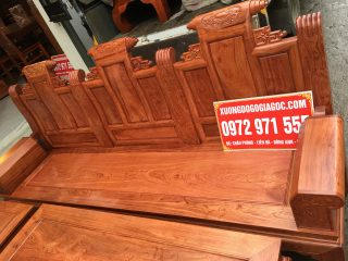 Bộ bàn ghế Âu Á hộp gỗ hương đá chương cuốn thư 6 món (Anh Hải, Hà Nội)