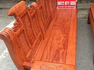 Bộ bàn ghế Âu Á hộp gỗ hương đá 6 món chương cuốn thư vân siêu vip (Bác Thành, Sơn Tây)