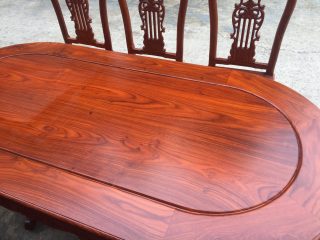 Bộ bàn ghế ăn bầu dục gỗ hương vân 8 ghế mẫu cây đàn siêu đẹp (Chị Thoa, Sơn Tây)