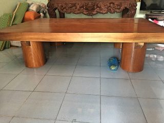 Chiếu ngựa nguyên khối gỗ xoan đào 180x250x13cm mặt 2 lá (Anh Bình, Sơn La)