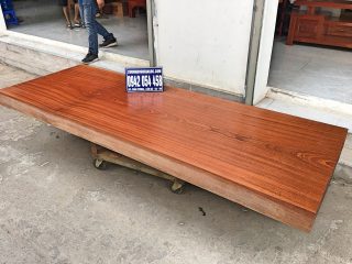 Chiếu ngựa nguyên khối gỗ xoan đào 180x250x13cm mặt 2 lá (Anh Bình, Sơn La)