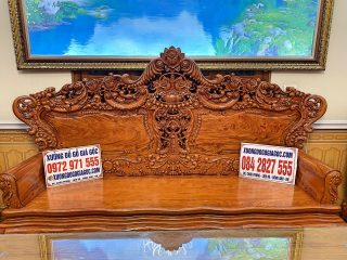 Bộ bàn ghế phòng khách mẫu Hoàng Gia K5 10 món gỗ hương đá (Anh Quy, Nghệ An)