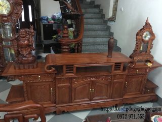 Kệ tivi hàm ếch 2m4 gỗ hương đá (Anh Đỉnh, Vĩnh Phúc)