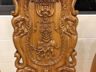 Bộ bàn ghế Minh Quốc voi chiến tay cột 16cm gỗ cẩm vàng siêu to (Chú Đạo, Hải Phòng)