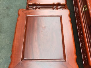 Bộ bàn ghế Minh quốc voi chiến tay cột 12 gỗ hương đá (Chú Đệ, Thái Bình)