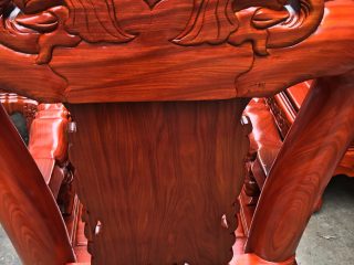 Bộ bàn ghế Minh quốc voi chiến tay cột 12 gỗ hương đá (Chú Đệ, Thái Bình)