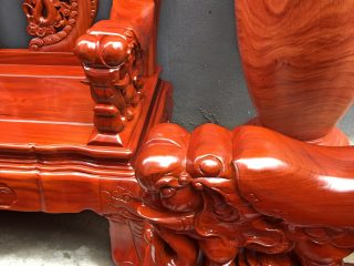 Bộ bàn ghế Minh quốc voi chiến tay cột 12 gỗ hương đá (Chú Đệ, Thái Bình)