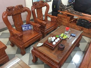 Bộ bàn ghế Minh quốc voi tay 12 gỗ hương đá 6 món (Anh Thực, Hà Nội)