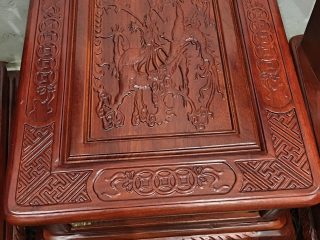 Bộ bàn ghế Nghê Bảo Đỉnh 10 món gỗ hương đỏ (Anh Đức, Hà Giang)