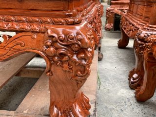 Bộ bàn ghế Nghê Bảo Đỉnh Phượng Hóa 10 món gỗ hương đá (Anh Cảnh, Lào Cai)