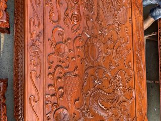 Bộ bàn ghế Nghê Bảo Đỉnh Phượng Hóa 10 món gỗ hương đá (Anh Cảnh, Lào Cai)