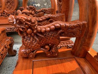 Bộ bàn ghế Nghê Bảo Đỉnh Phượng Hóa 10 món gỗ hương đá (Anh Cảnh, Lào Cai)