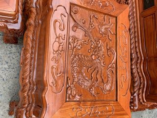 Bộ bàn ghế Nghê Bảo Đỉnh Phượng Hóa 10 món gỗ hương đá (Anh Cảnh, Lào Cai)