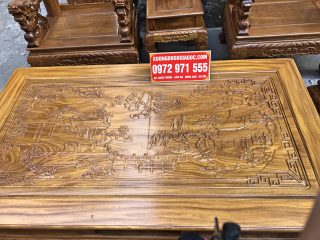 Mặt bàn đục Tranh sơn thủy hữu tình