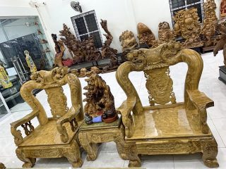 Bộ ghế 10 món mẫu quốc đào nu nghiến hàng siêu khủng (Anh Toản, Hà Nội)