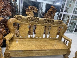 Bộ ghế 10 món mẫu quốc đào nu nghiến hàng siêu khủng (Anh Toản, Hà Nội)